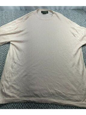 Luca Di Marco Mens Crewneck T-Shirt Pale Pink XL Silk Cotton Blend Short Sleeve
